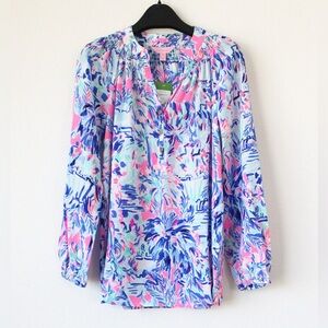 👉🏼LIKE NEW👈🏼 Lilly Pulitzer Silk Elsa Top Size:XL Orig.$188